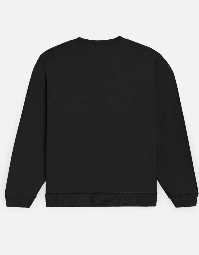 Back of the black Cats unisex sweatshirt, plain with no print