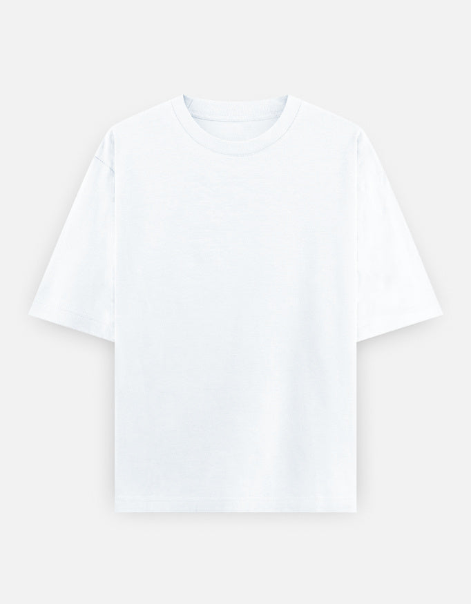 Front of the Inability oversized t-shirt in White, completely plain with no print or wordmark